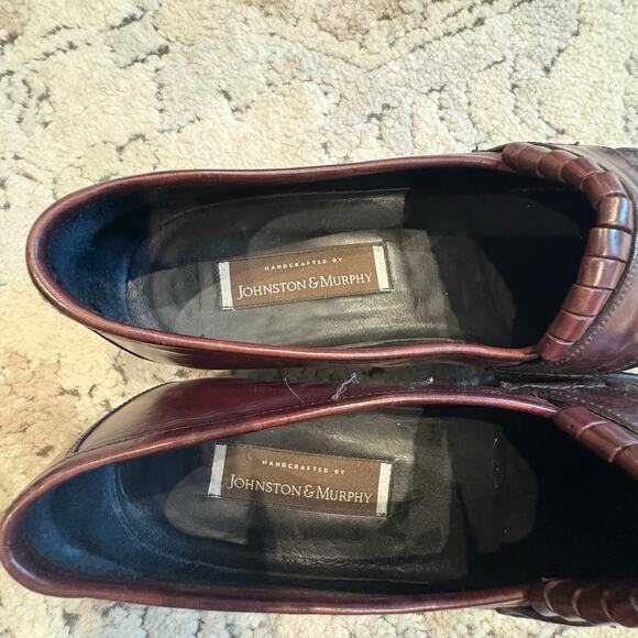 Johnston & Murphy Brown Cognac Leather Tassel Slip On Loafer Size 12 M. SOLD - Picture 2 of 8